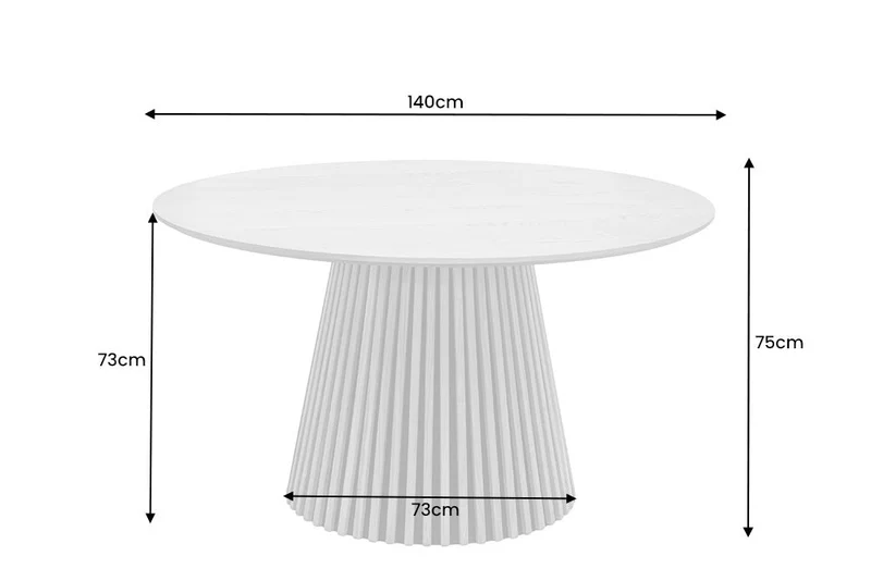 Table à manger ronde VALHALLA WOOD 140cm piètement colonne en chêne fumé