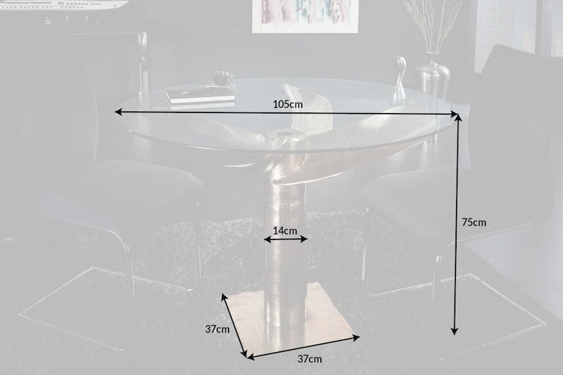 Glass plate Ø 105cm round for dining tables 8mm tempered glass