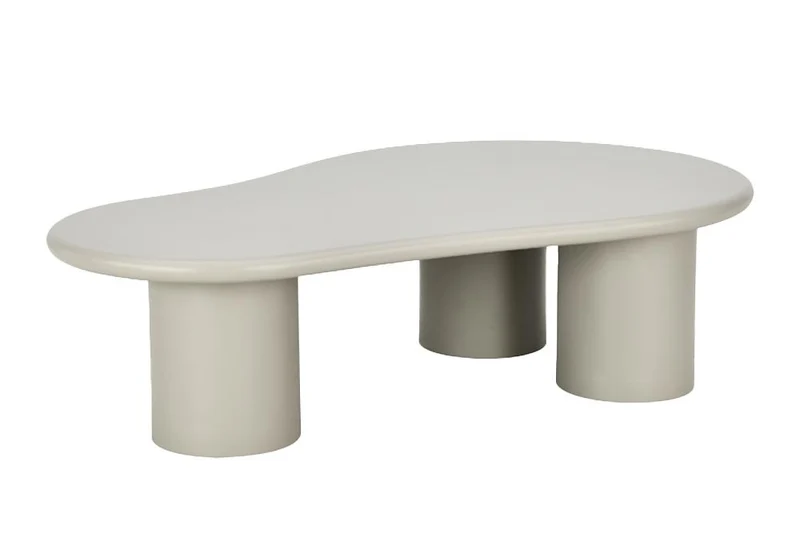 Table basse stylée ORGANIKO 130cm ciment grège forme organique