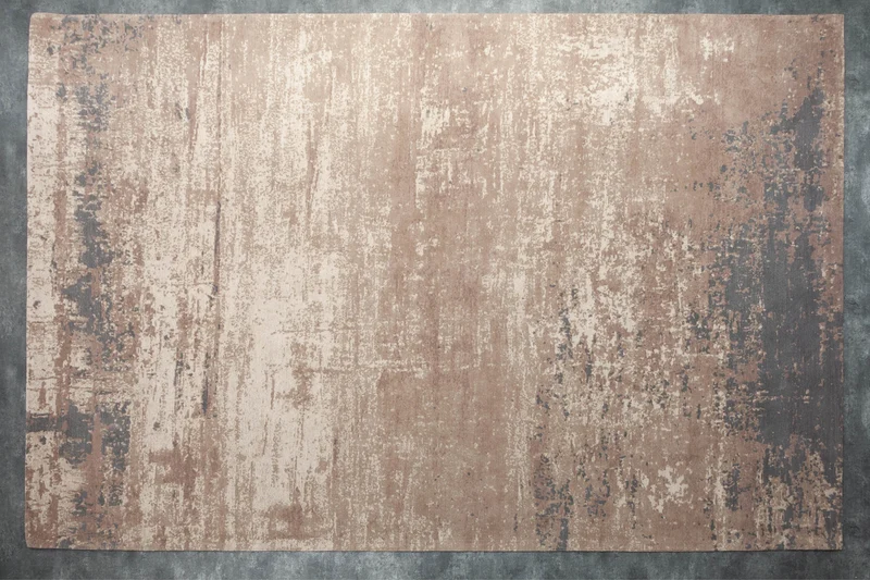 Tapis vintage en coton MODERN ART 350x240cm gris beige délavé aspect usé
