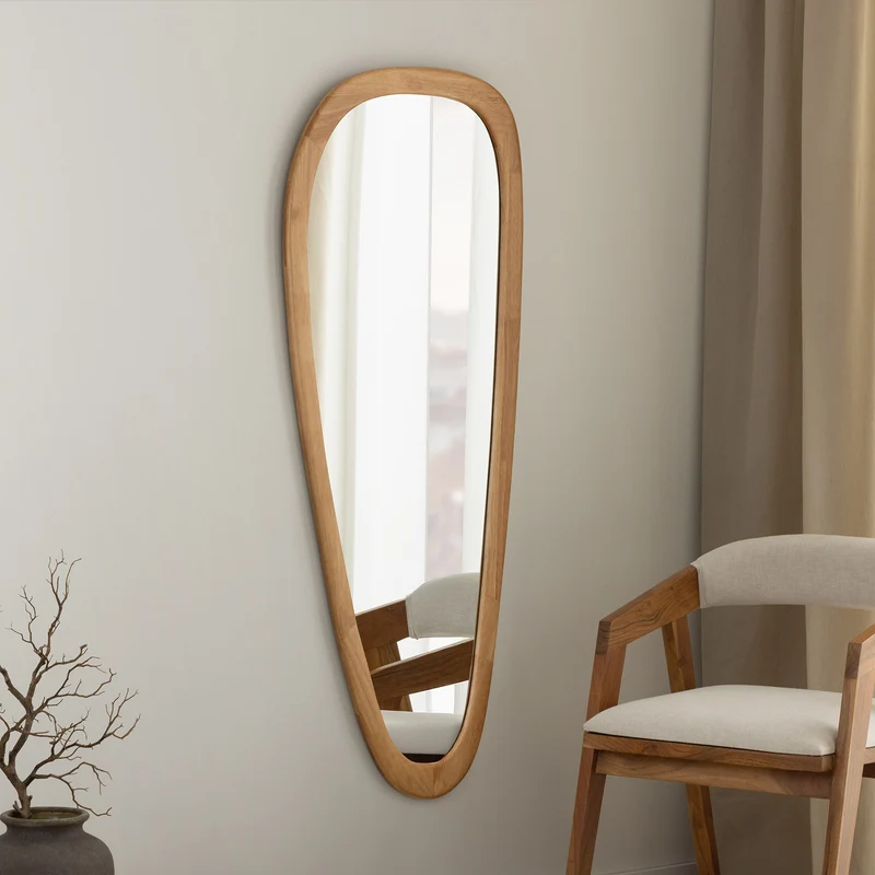 Miroir mural massif ORGANIC 165 cm design bois de chêne naturel