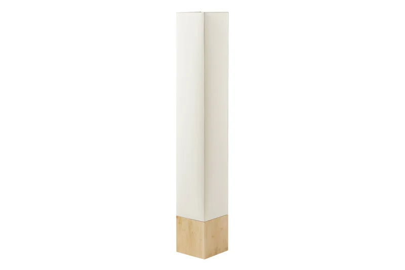 Lot de 2x Lampe sur pied moderne AGAPUNE 120cm blanc clair-brun base en bambou abat-jour en tissu