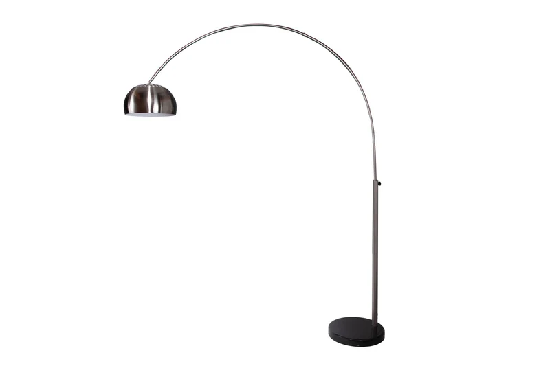 Lampe arc extensible LOUNGE DEAL 170-210cm lampadaire socle marbre chrome brossé