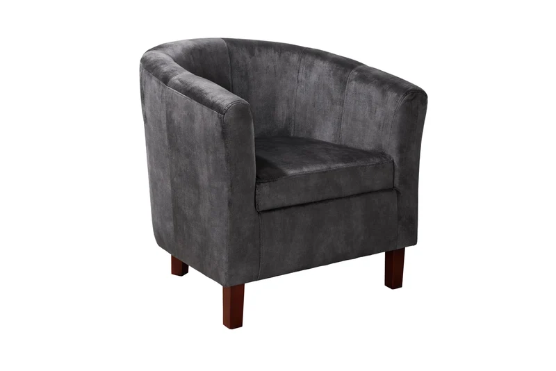 Chaise longue design HEMINGWAY accoudoirs velours gris foncé chaise cocktail