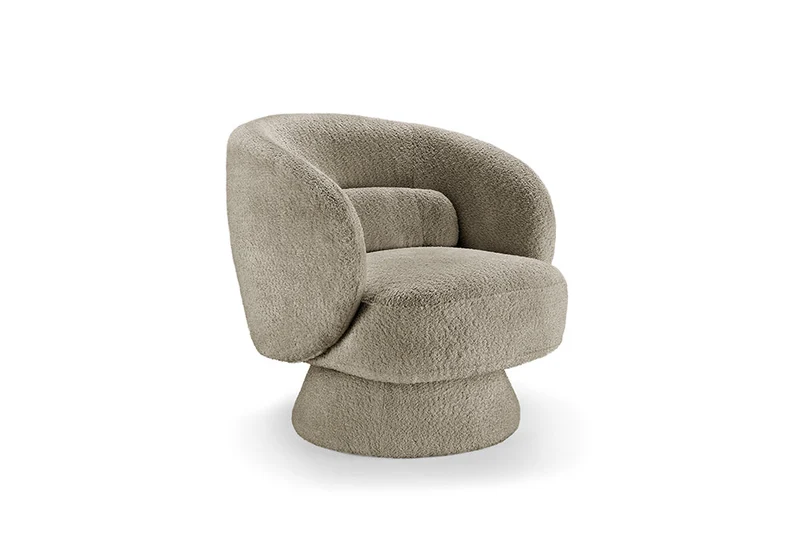 Fauteuil design rotatif BOSSA NOVA taupe Bouclé