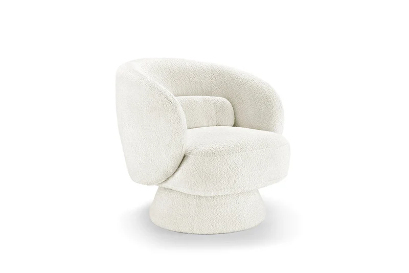 Fauteuil design rotatif BOSSA NOVA beige Bouclé