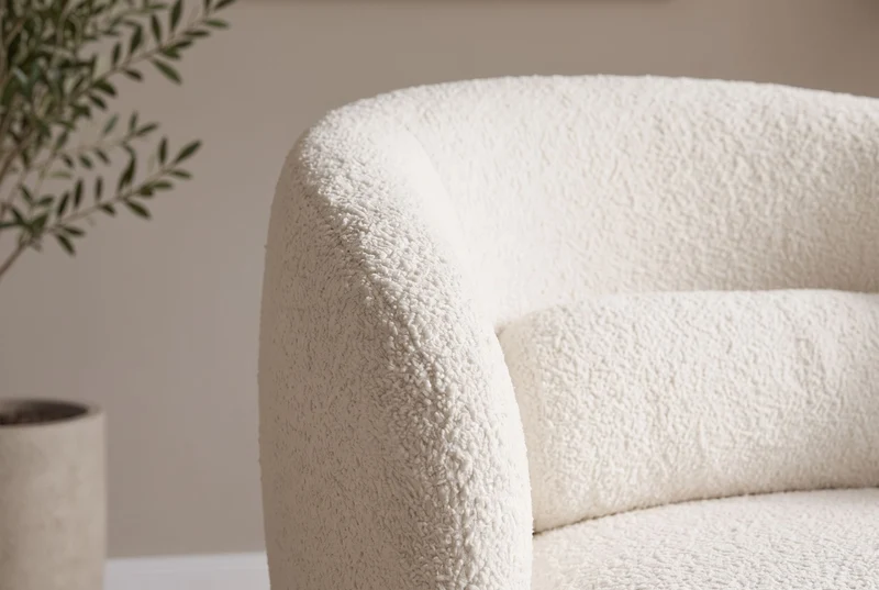 Fauteuil design rotatif BOSSA NOVA beige Bouclé