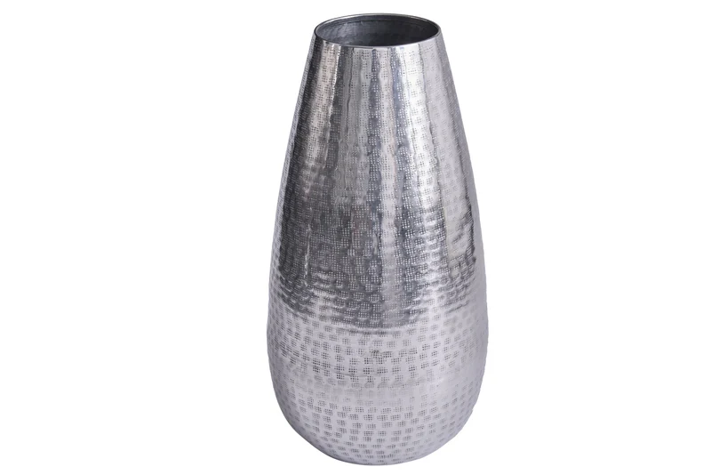Vase élégant ORIENT 50cm argent au design marteau à grille