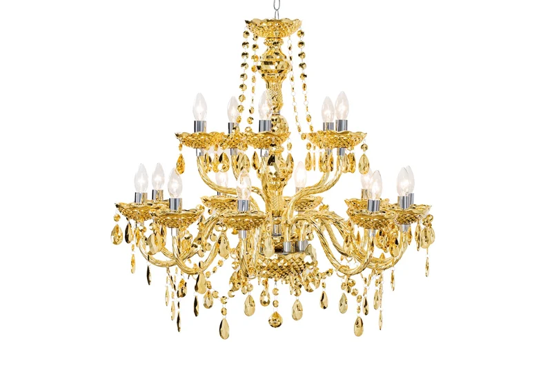 Lustre design CRYSTAL XL 80cm doré lustre 15 bras lampe cristal