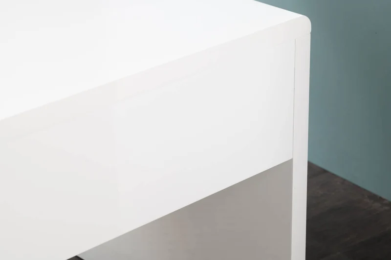 Design bureau FAST TRADE 120cm blanc haute brillance bureau de travail