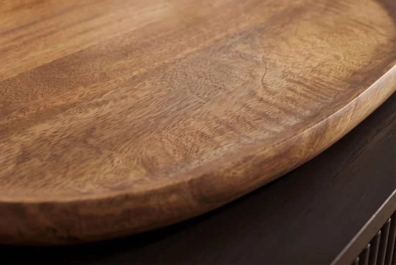 Plateau massif lot de 2 AMAZONAS 56cm en bois de manguier fabriqué artisanalement