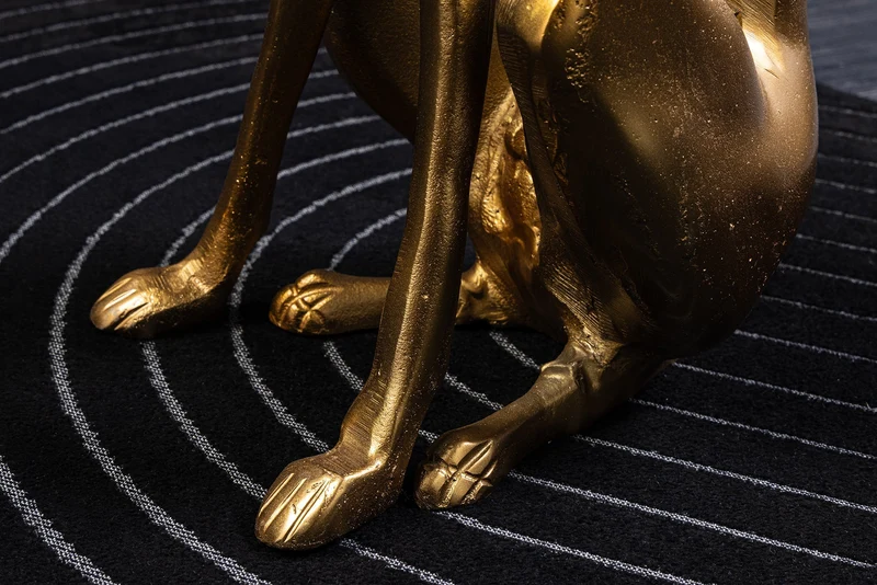 Sculpture design GREYHOUND 70cm figurine lévrier en aluminium métal doré