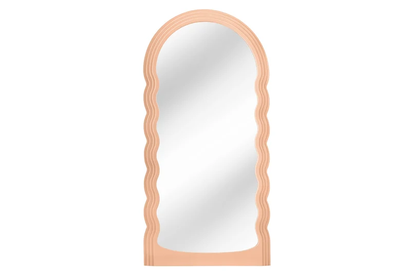 Design miroir mural WAVE 160cm apricot pastel miroir à arc rond