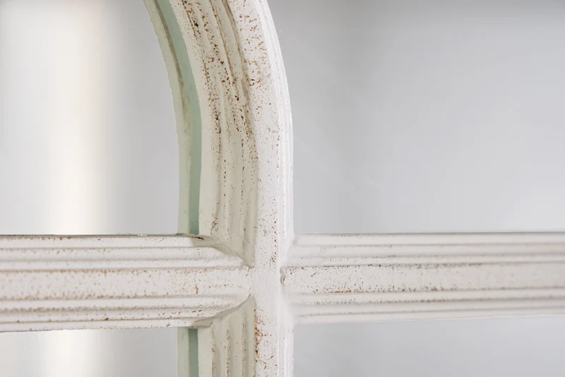 Design miroir mural CASTILLO 100cm blanc style maison de campagne miroir fenêtre arc Shabby Chic