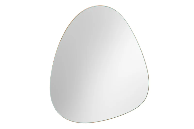 Miroir mural moderne NOEMI 70cm chêne naturel bois massif fait main design asymétrique