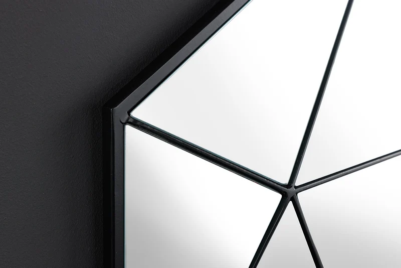 Miroir design DIAMOND 65cm métal noir fait main