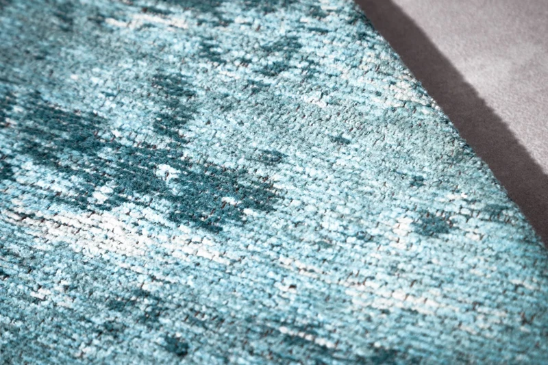 Tapis vintage MODERN ART 240x160cm turquoise beige lavé aspect usé