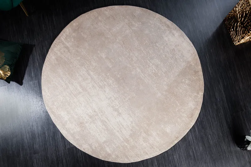 Tapis vintage MODERN ART 150cm beige lavé rond aspect usé