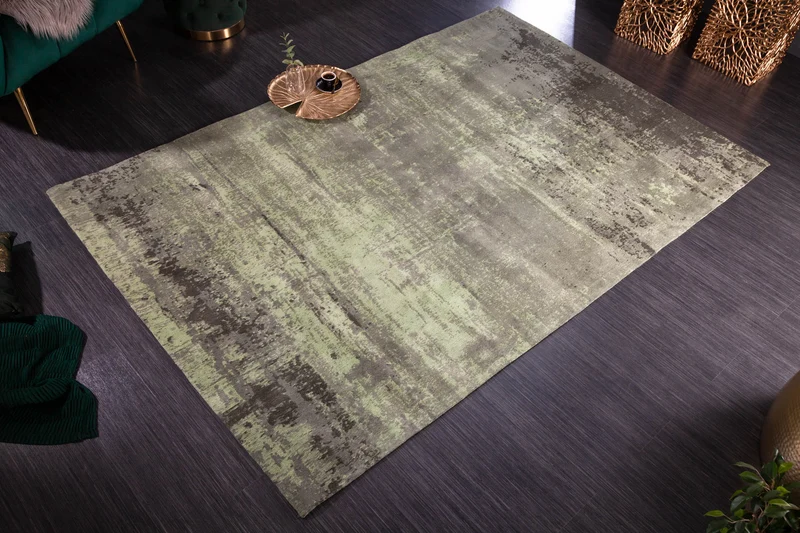 Tapis vintage MODERN ART 240x160cm aspect usé vert lavé