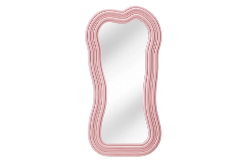 Miroir mural design ALICE II 100cm rose pastel