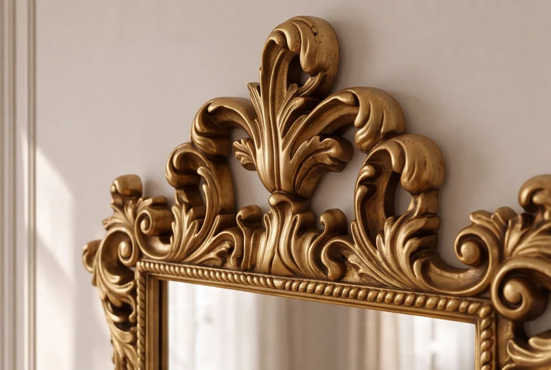 Miroir mural design OPULENT 125cm or décoration de cadre riche en détails Baroque moderne
