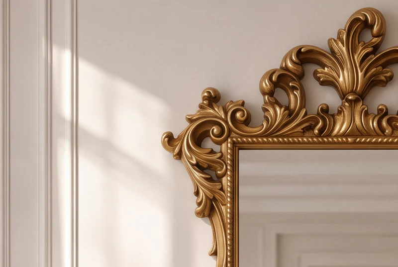 Miroir mural design OPULENT 125cm or décoration de cadre riche en détails Baroque moderne