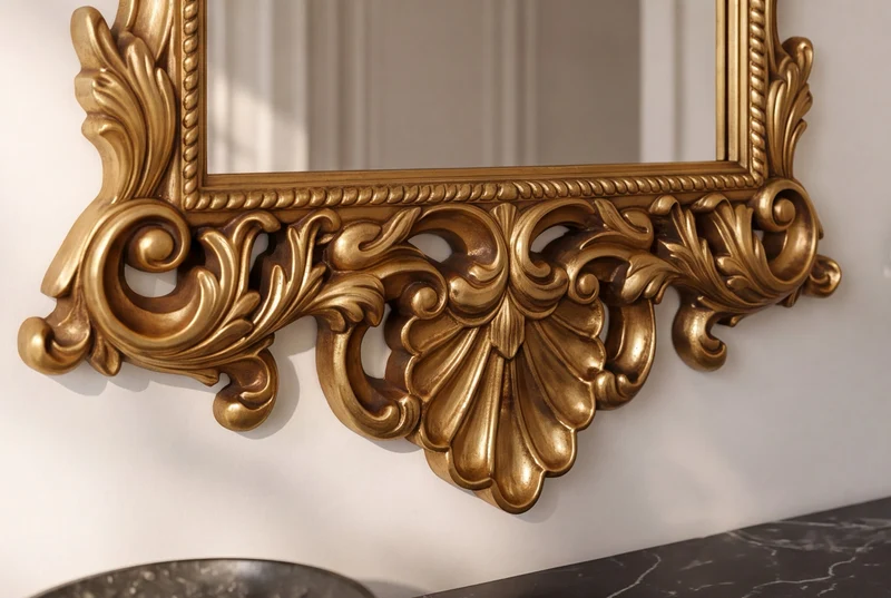 Miroir mural design OPULENT 125cm or décoration de cadre riche en détails Baroque moderne