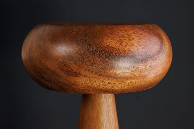 Lampe de table ronde ALVA 40cm bois d’acacia naturel lampe de table en fer