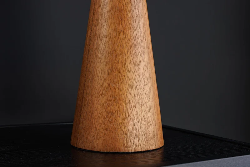 Lampe de table ronde ALVA 40cm bois d’acacia naturel lampe de table en fer