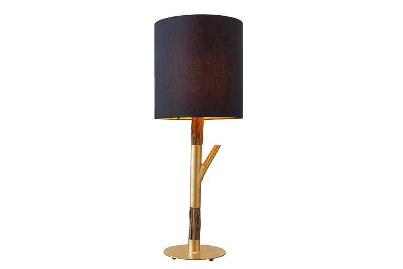 Lampe de table JEWELRY 75cm noir doré bois de fer naturel bois massif