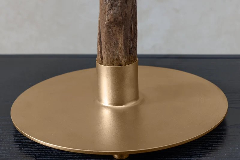 Lampe de table JEWELRY 75cm noir doré bois de fer naturel bois massif