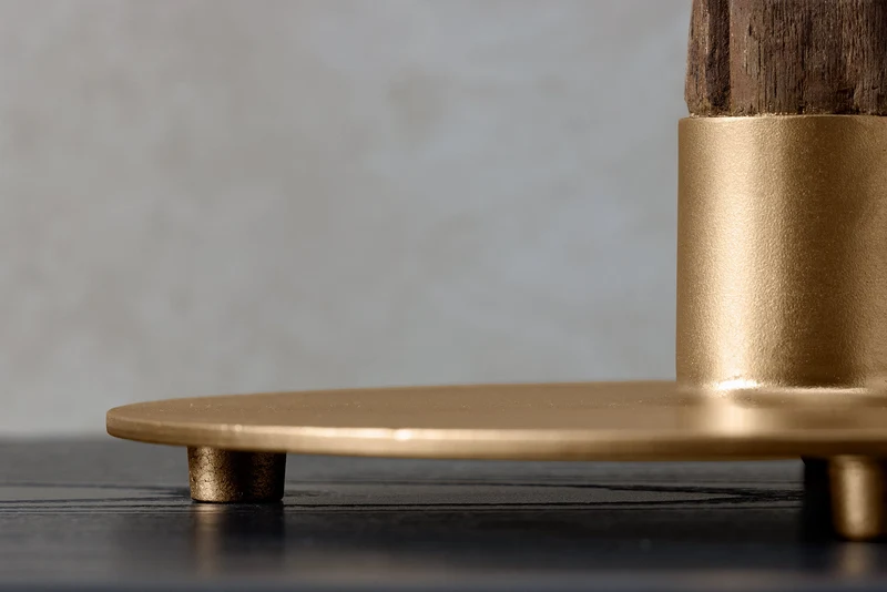 Lampe de table JEWELRY 75cm noir doré bois de fer naturel bois massif
