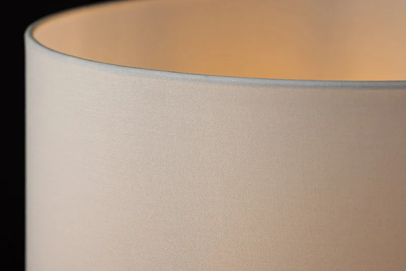 Lampe de table moderne CLASSIC 60cm verre recyclé transparent abat-jour en tissu blanc