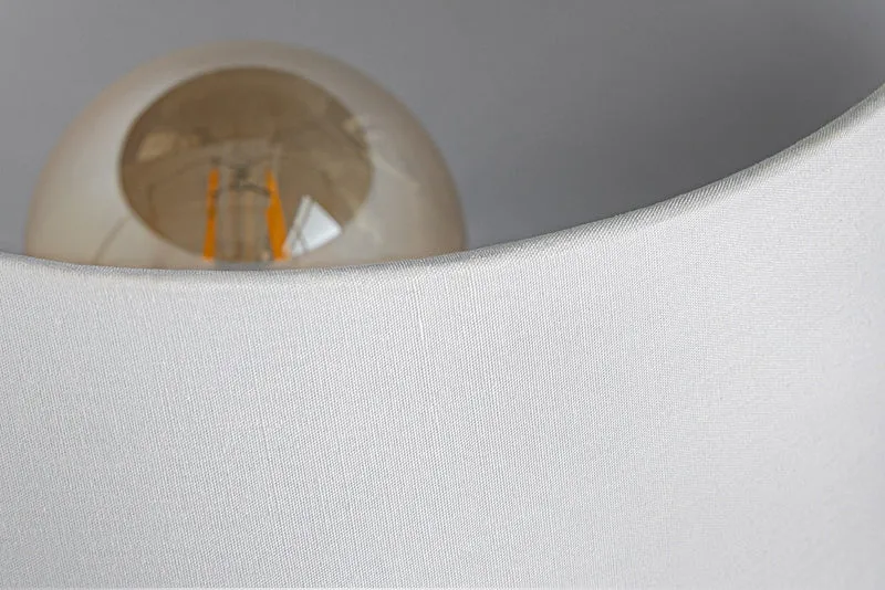 Lampe de table moderne CLASSIC 60cm verre recyclé transparent abat-jour en tissu blanc
