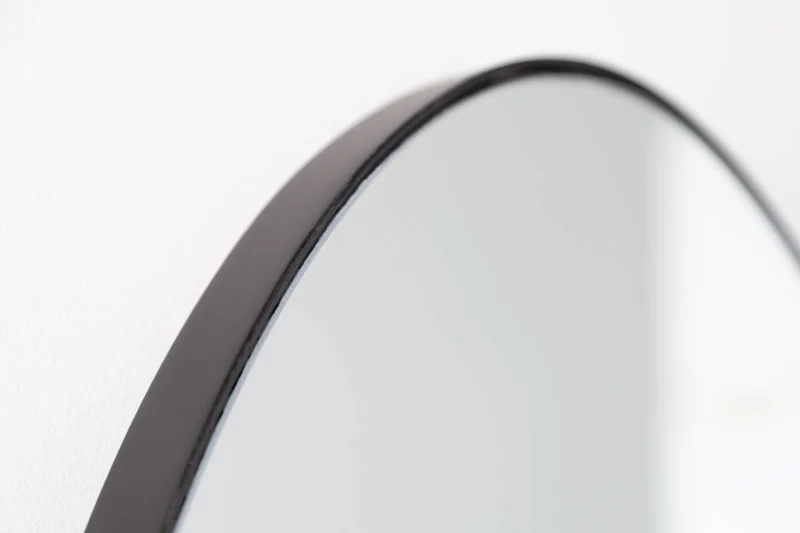 Miroir mural moderne NOEMI 90cm noir design asymétrique