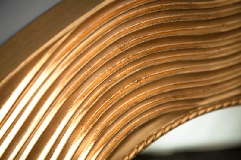 Élégant miroir mural CIRCLE 100cm rond doré avec cadre décoré