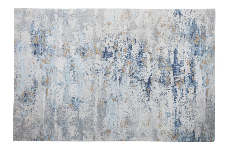 Tapis design ABSTRAKT XXL 350x240m gris bleu coton