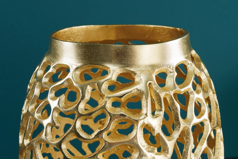 Vase design en filigrane ABSTRACT LEAF or 65cm fait main