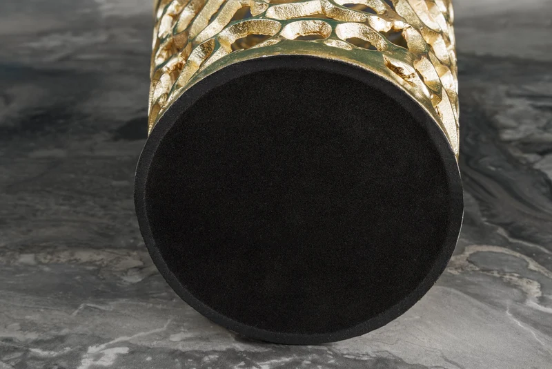 Vase design en filigrane ABSTRACT LEAF or 65cm fait main