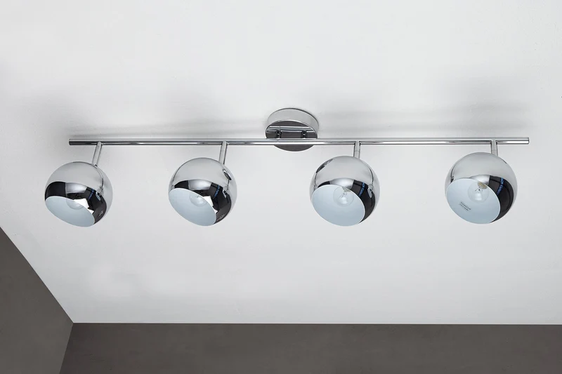 Moderne plafonnière BUBBLE 105cm argent chrome suspension
