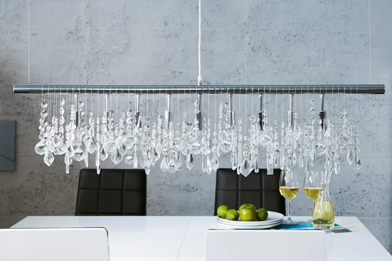 Lampe suspendue extravagante DIAMONDS XL Lampe en cristal 120cm avec 9 lumières