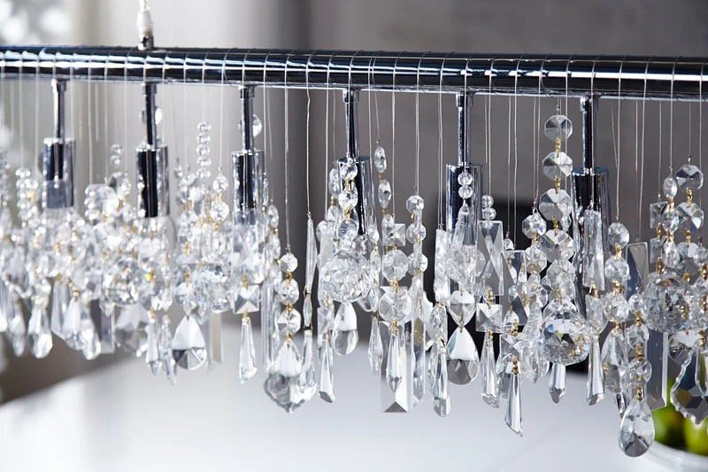 Lampe suspendue extravagante DIAMONDS XL Lampe en cristal 120cm avec 9 lumières