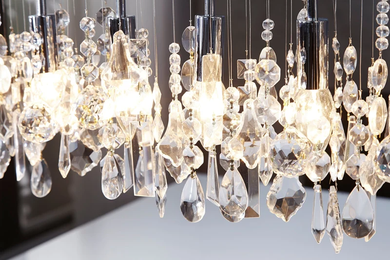 Lampe suspendue extravagante DIAMONDS XL Lampe en cristal 120cm avec 9 lumières