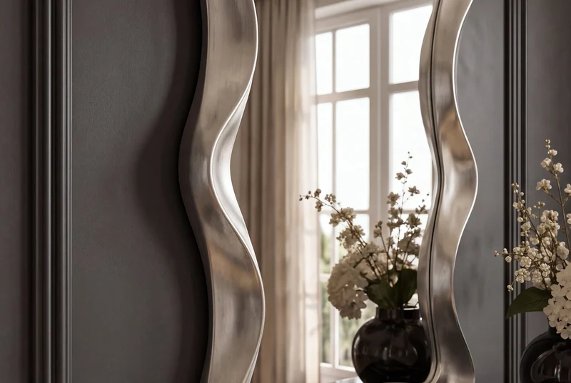 Miroir mural moderne ALICE 120cm argent suspension variable