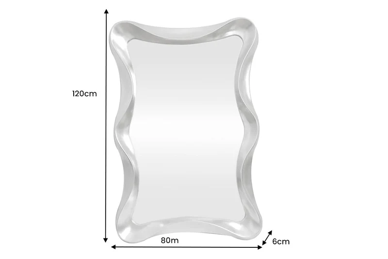 Miroir mural moderne ALICE 120cm argent suspension variable