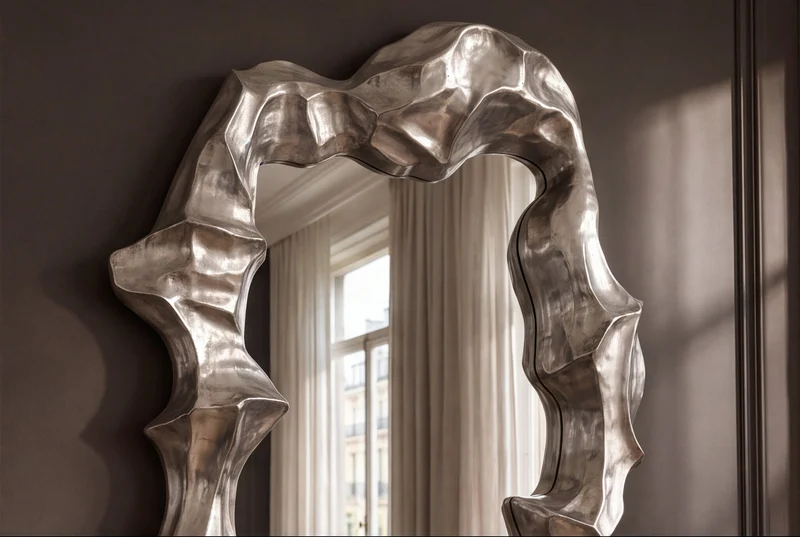 Extravagant miroir mural VENETIA 150 cm argent suspension variable