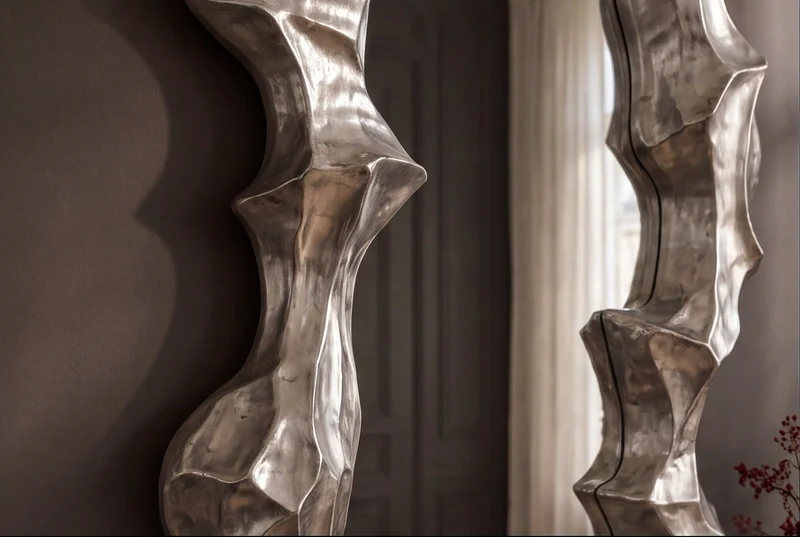 Extravagant miroir mural VENETIA 150 cm argent suspension variable