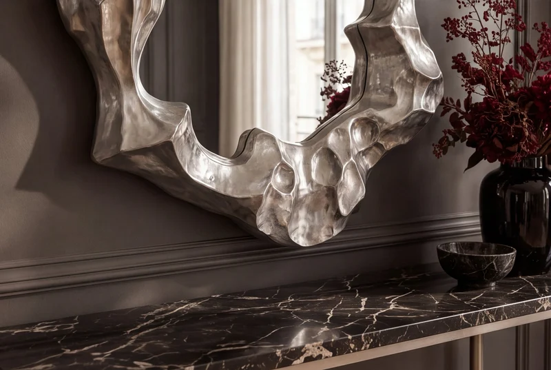 Extravagant miroir mural VENETIA 150 cm argent suspension variable