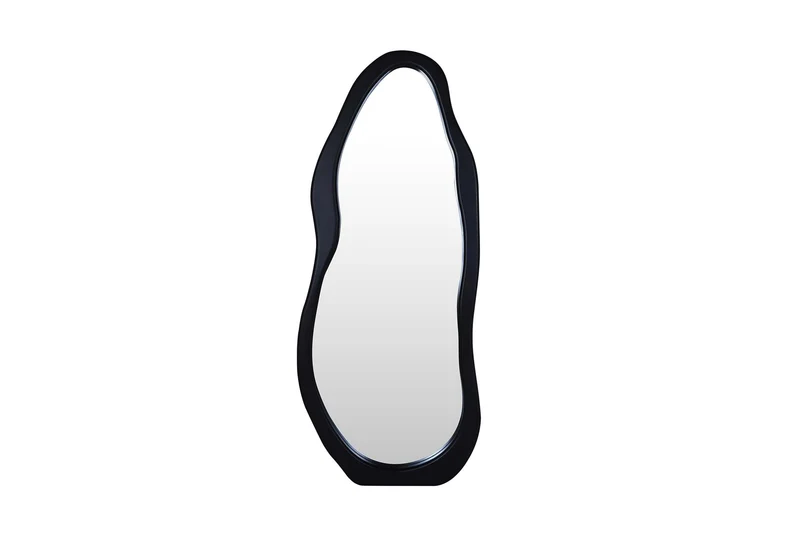 Miroir design ORGANIC 180cm noir miroir sur pied miroir mural cadre arrondi