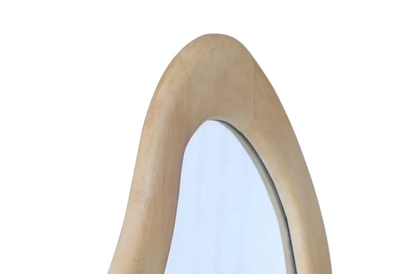 Miroir mural massif ORGANIC 130cm crème bois de manguier flexible à accrocher
